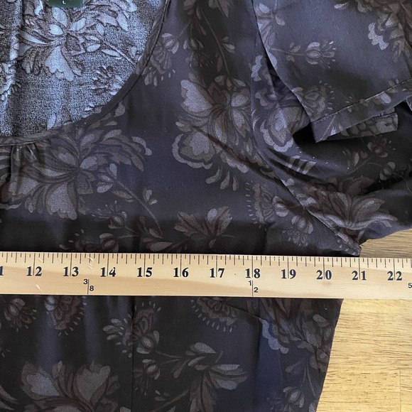 Vintage 90's Eddie Bauer Maxi Dress Large Tall Brown Floral Print Long Sleeve - Picture 9 of 10